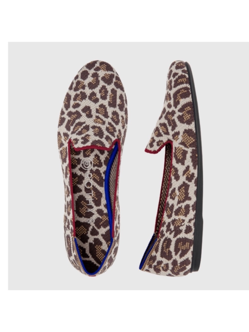 Rothy’s The Mocha Spot Flat Leopard Knit Slip-On Flats - Brown 9.5